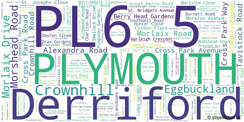 A word cloud for the PL6 5 postcode